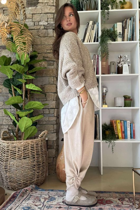 Hygge Boucle Slouch Knit Oatmeal 